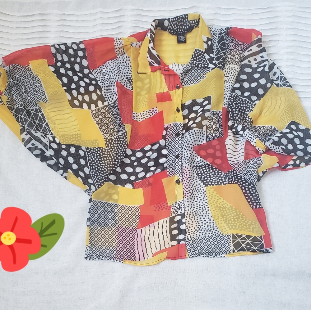 Antilia Femme Multi-colored button down blouse